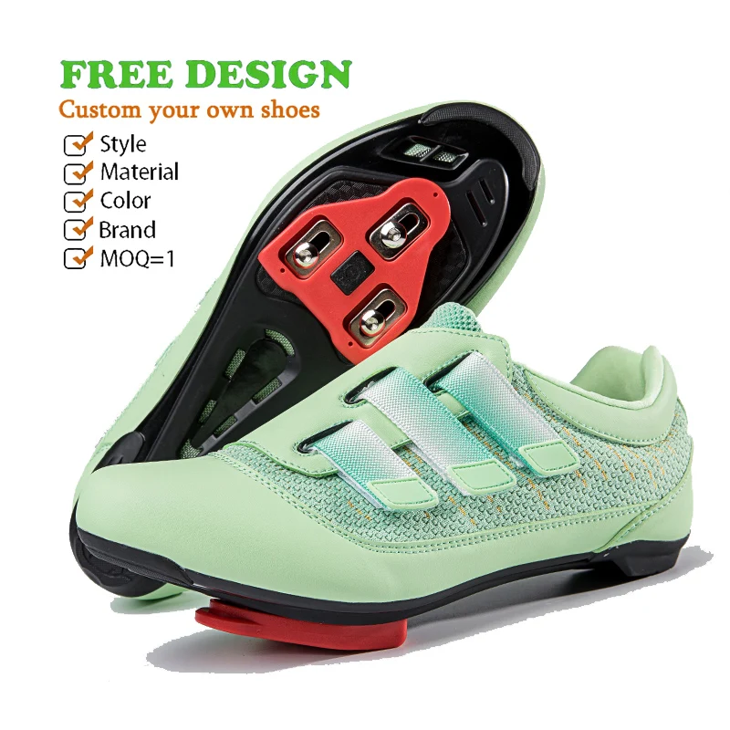 Custom OEM Cycling Footwear Mtb Shoes Route Cleat Road Dirt Bike Speed Flat Sneaker Racing Non Locking Cycling Shoes