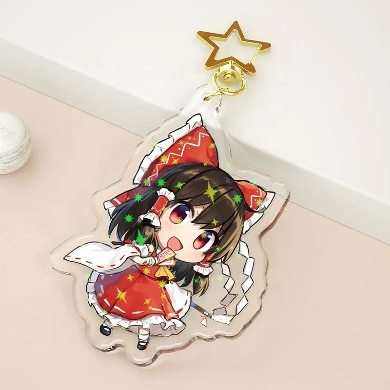 Paran Best Quality Epoxy Anime Acrylic Keychain Custom Pvc transparent Rainbow Acrylic Charms Key Chain Custom Acrylic Keychain