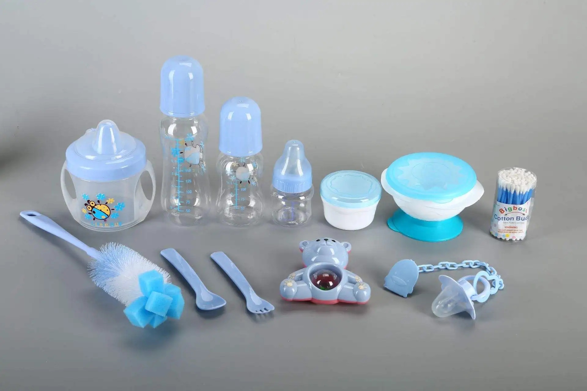 MU PC Plastic Decoration Dollsa Doll Bank Feeding Baby Big Bottle Cup Set With Small Feeding Bottles