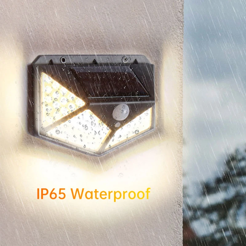 High Quality Cheap Price Outdoor Solar Powered Garden Lamp 100 LED Waterproof Motion Sensor Solar Wall Garden Light