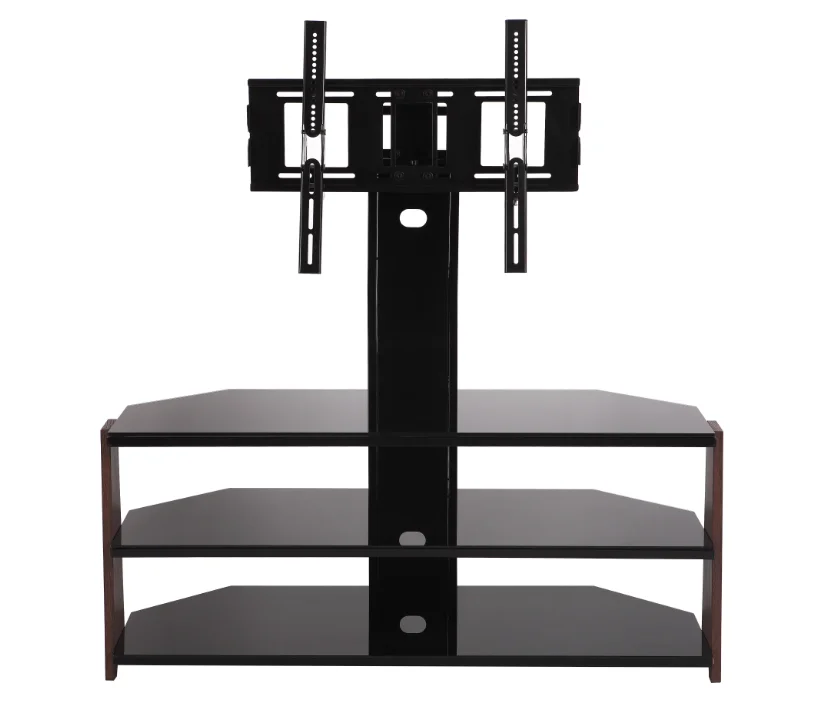 Modern Home Furniture Wooden Glass Television Media TV Stand Cabinet For Living Room Adjustable TV fixing bracket