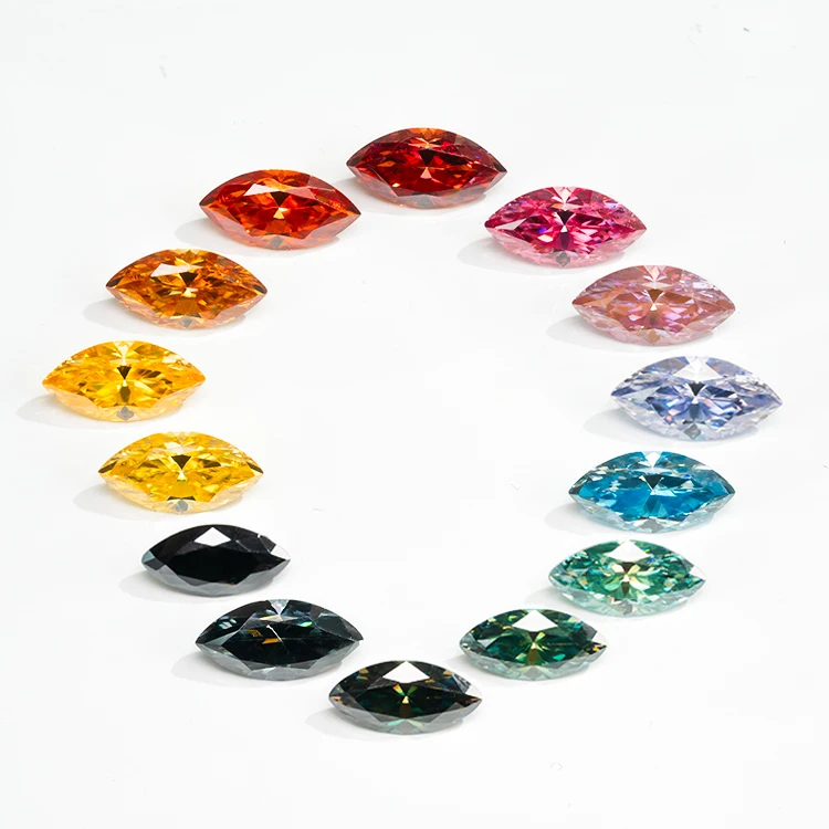 Goldleaf Wholesale Loose Gemstone Marquise Cut Color Moissanite Stone GRA Certified VVS Clarity Loose Moissanite Diamond