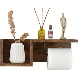 Vintage Wood Wall Shelf with Hooks for Entryway Wall Coat Rack for Hanging Coat Jacket Backpack Wall Mounted with Upper Shelf