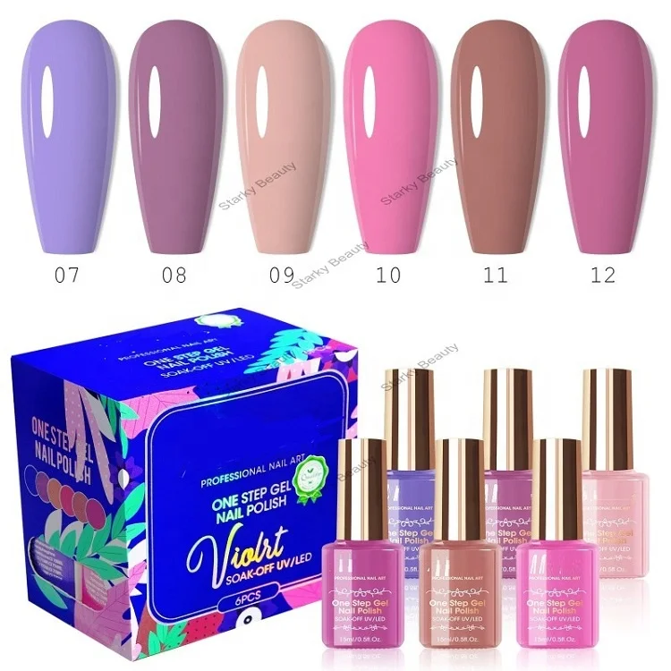 custom Salon Nails Polish gel One Step Uv Gel Durable 3 In 1 Functional Adhesive Gel Set low moq soak off nail Polish