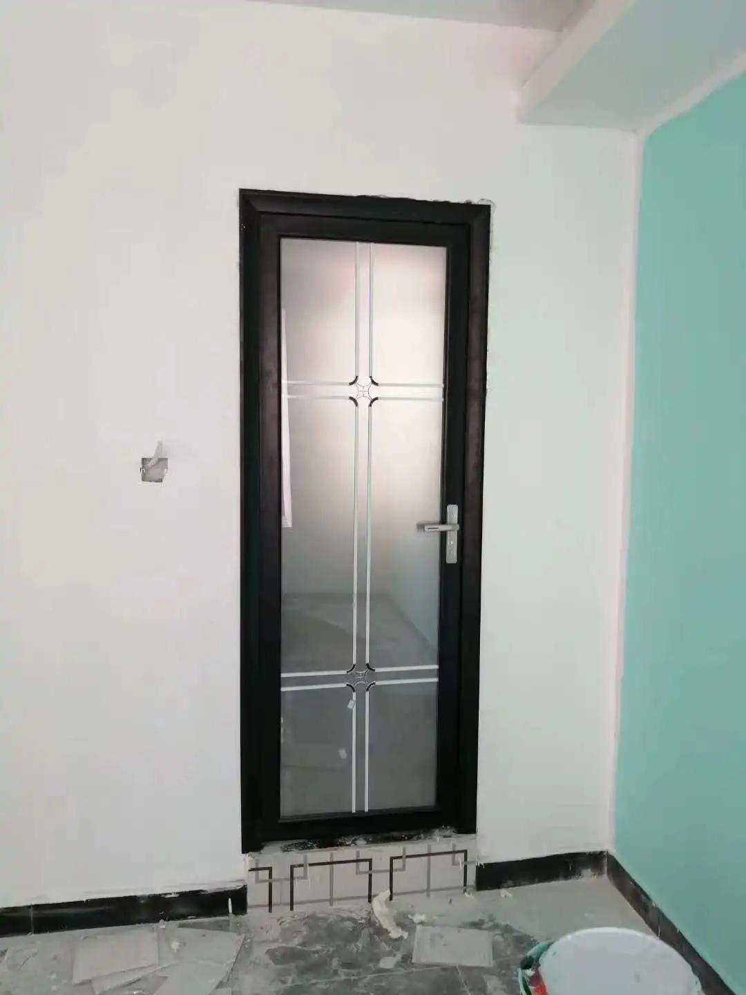 Hot sale aluminum double glass casement door for kitchen/bathroom