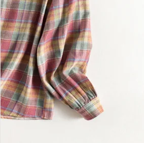 Мужская рубашка в клетку с длинным рукавом