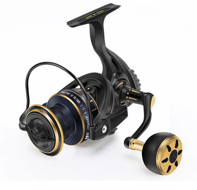 Maximum Braking Force of 10kg Gear Ratio of 5.1:1 All-Metal Fishing Reel with 5+1 Stainless Steel Bearings