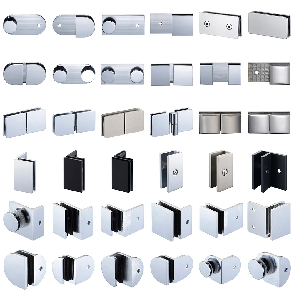 Customized Shower Hotel Door Clip 90 Degree Glass Clip Wall To Glass Fixing Bracket Clamp