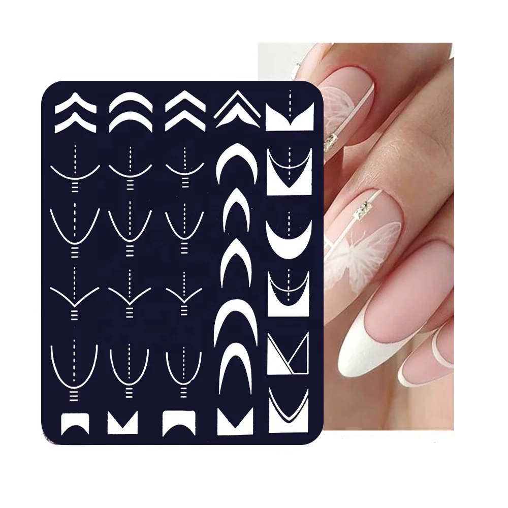 BQAN французский дизайн ногтей штамповочная пластина Геометрия волна линии Рисование шаблоны Цветок Любовь кружево штамп Очаровательная форма трафаретные инструменты