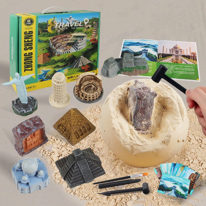 New Stem Toys nature history learning kid education toy,dig Relics Landscape,Archaeological excavation toy set