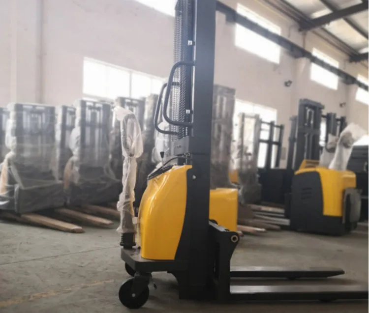 Hot selling hydraulic manual stacker electric 5000mm 1.5ton walkie semi electric portable stacker