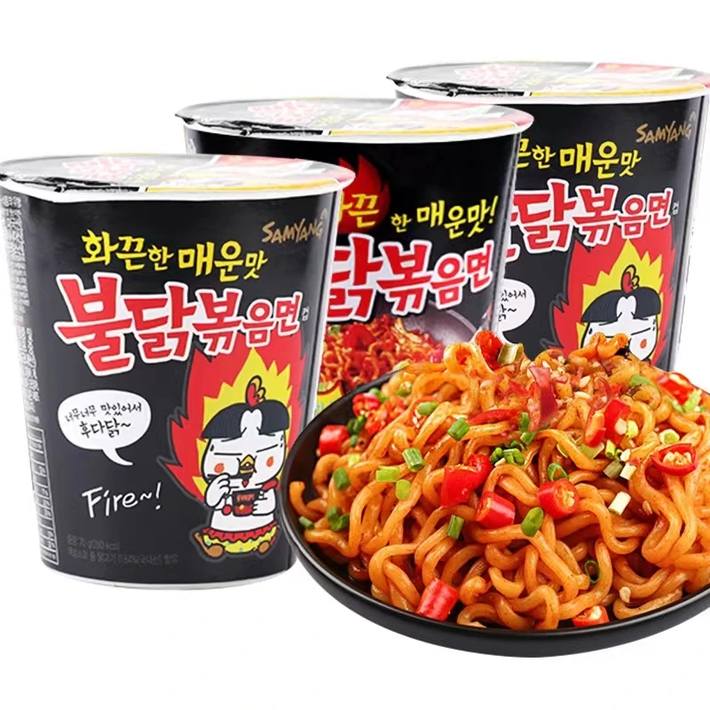 Высококачественная Корейская лапша из индейки 70 г острая ведро
