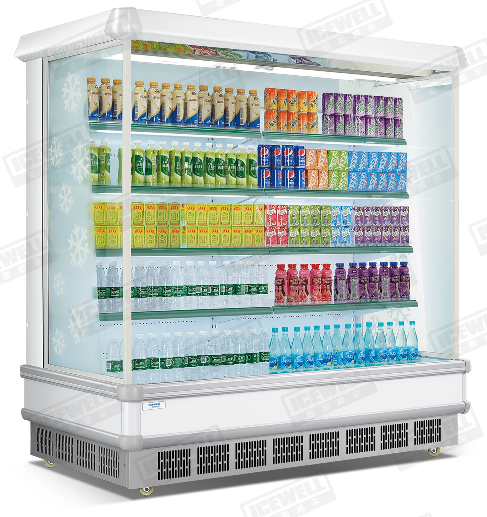 Commercial Beverage Refrigeration Equipment Ice Cream Deep Display Fridge Freezer With Glass Door