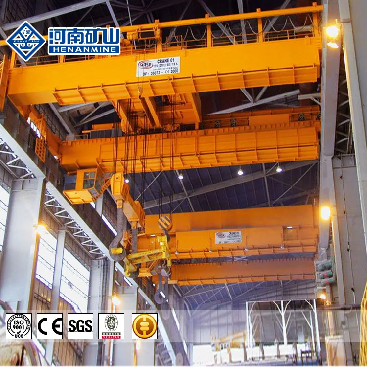 Light weight low lifting weight 35 ton 30 ton 20 ton two girder casting bridge overhead crane for steel fabrication