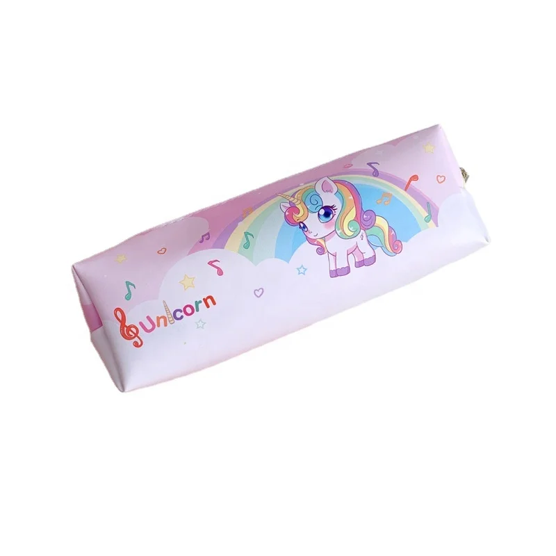 Customized Cartoon School Supplies Pencil Case for Kids Waterproof Cute Unicorn PU Leather Pen Pencil Case Bag Pouch for Girls