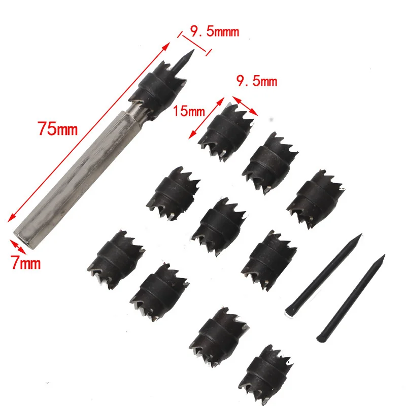 13 Pcs/Set Spot Weld Drill Bit Double Sided Blade Spot Weld Cutter Heatproof High Speed Steel for Workshop for Industrial