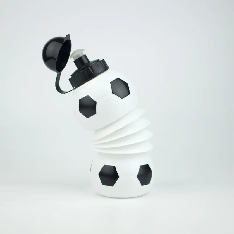 Factory direct sales can be customized color logo 550ml food grade PP material double football folding sports bottle