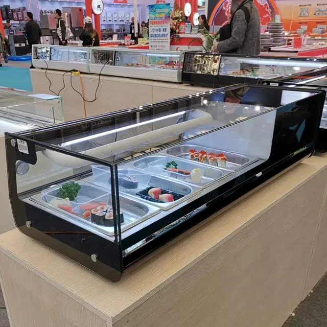 New style table top mini sushi display fridge chiller case sushi-display refrigerator sushi freezer