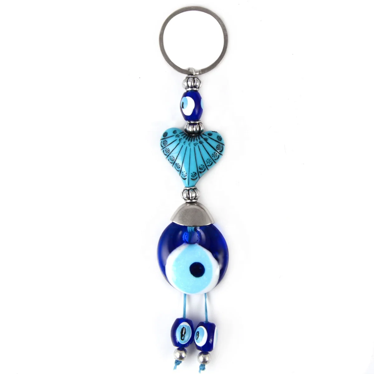 Бирюзовое сердце из бисера и ручной работы из стекла сглаза из бисера брелок Сделано в Турции