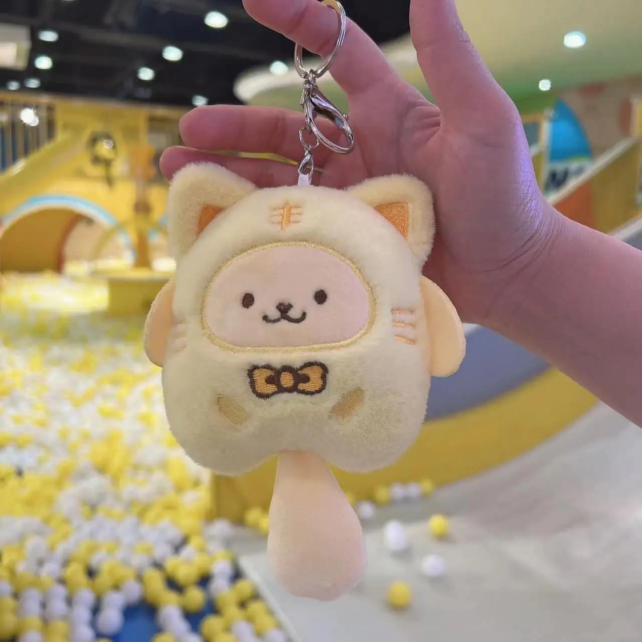 High Quality Cartoon HK KT Cat Kitty Cinnamonroll Kuromi Melody  Keychain Plush Keyring Anime Bag Accessories Bag Ornament
