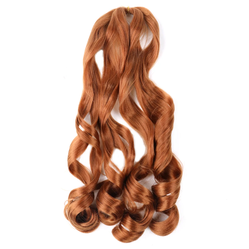 Wholesale 150G 24Inch Spiral French Curl Wave Yaki Bulk For Braiding Hair With Curly Ends Synthetic Braids Loose Wave