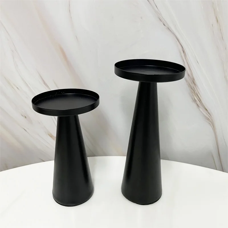 Candle Holders Modern Metal Candlestick Wedding Candle Stand Exquisite Christmas Desktop Party Decor for Home Decor Black Gift