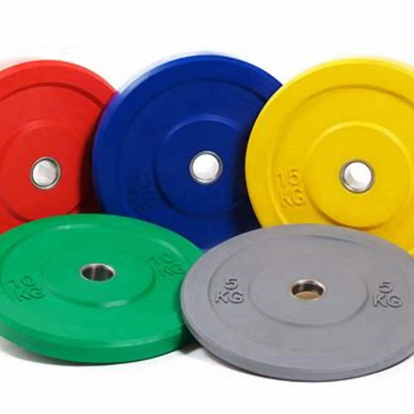Colorful factory whosale rubber 5/10/15/20/25KG weightlifting gym household factory bumper barbell plates