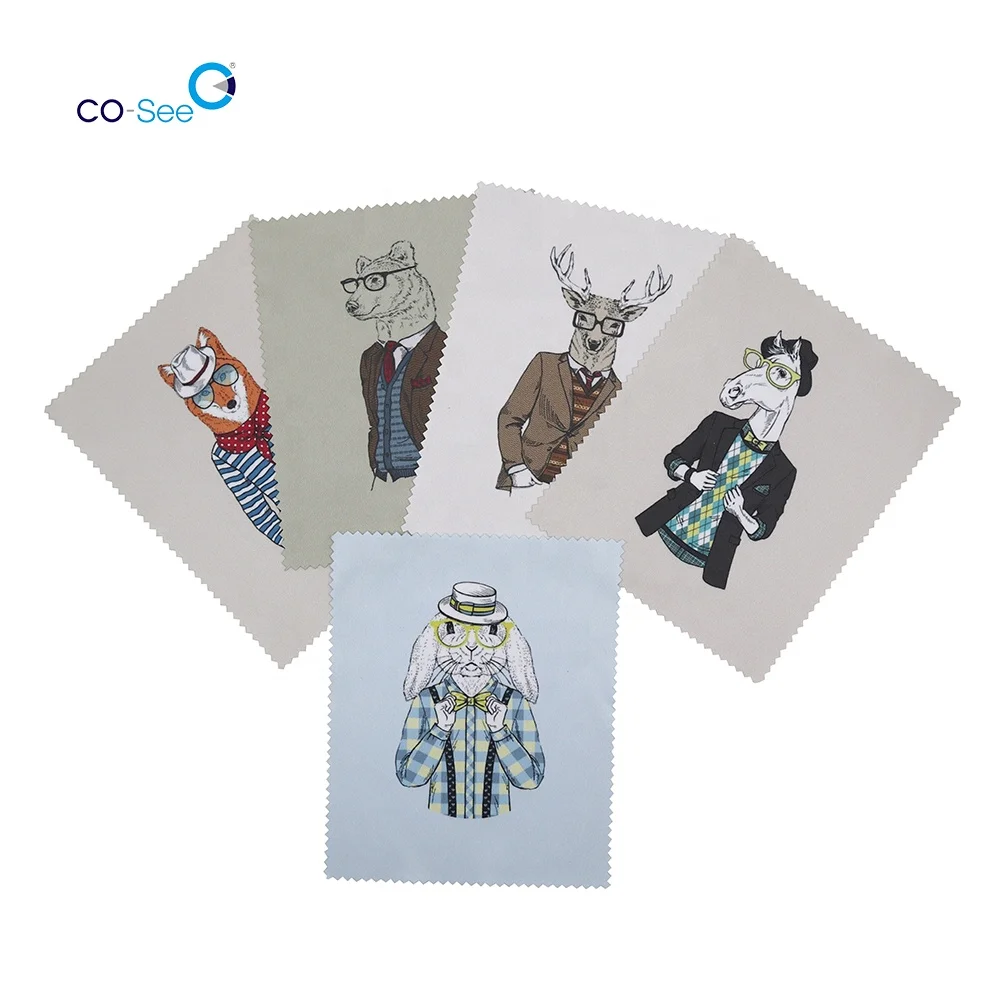 Custom Printed Design Microfiber Sunglass Glasses Cleaning Cloth Lens Cleaner