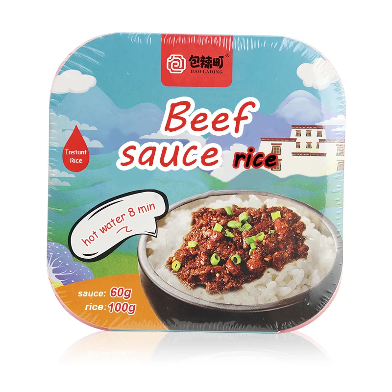 High Quality Self heating Food Instant Rice Meal Ready To Eat Beef With Potato Flavour Mre Rice