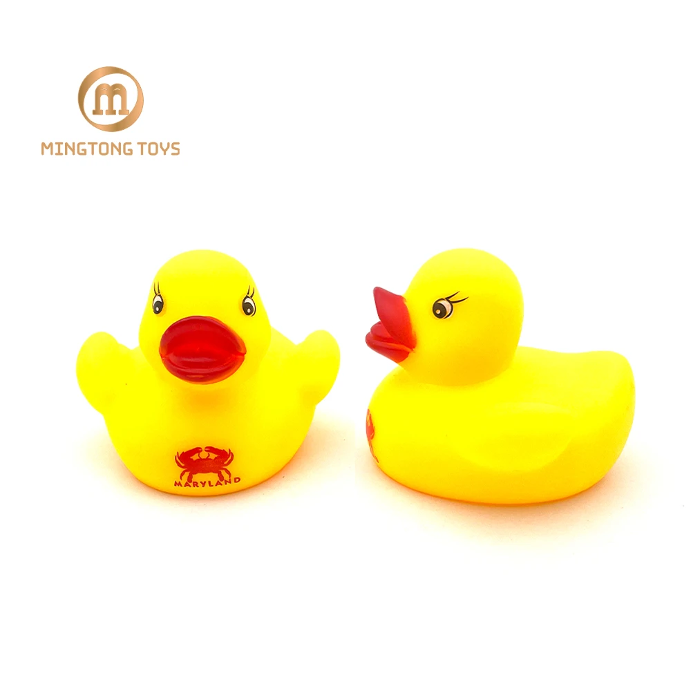 Custom Printing Own Logo Classic Baby Bath Toy Vinyl Non Toxic 7cm Mini Floating Yellow Rubber Duck