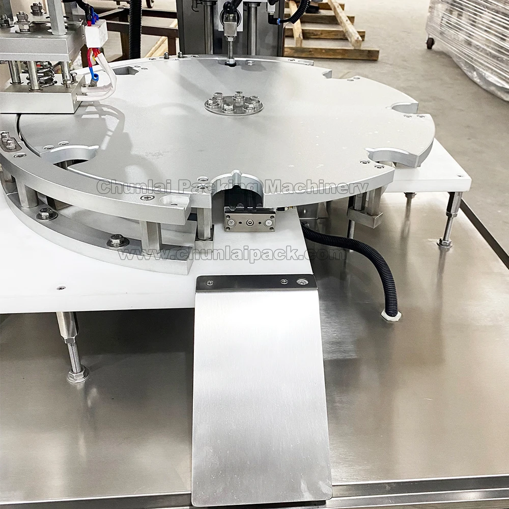 Full Automatic Potato Chips Can Top Cover Sealing Packaging Machine