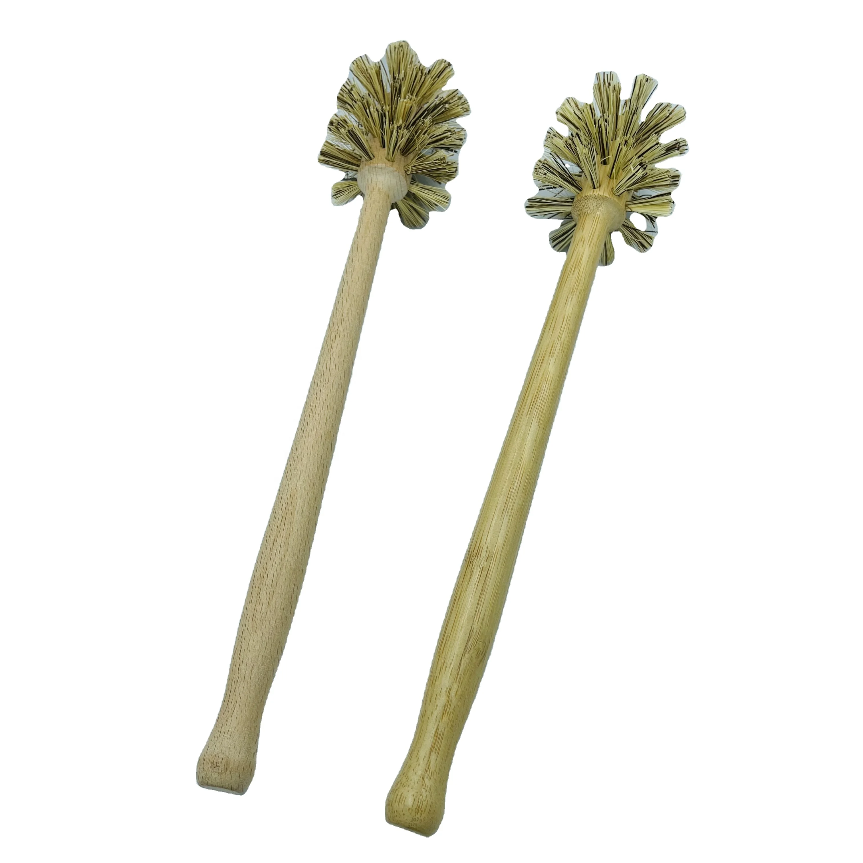 natural palm fiber long handle toilet clean brush coconut nature plant fiber washing bath bamboo brushes
