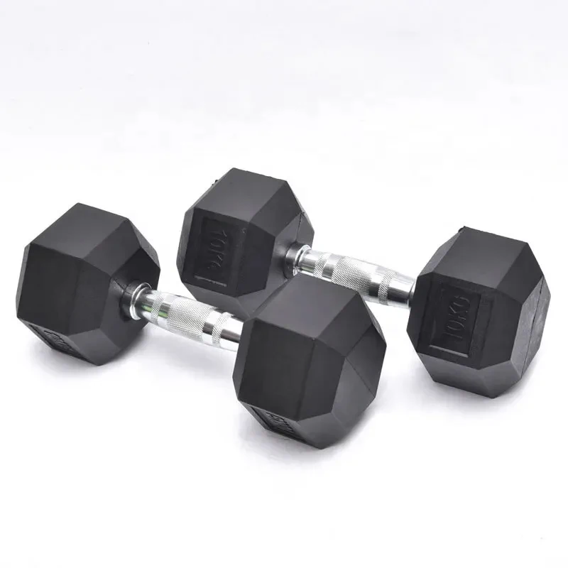 Manufacturer Wholesale Factory Customized Of Rubber Hexagonal Dumbbells Home And Commercial Gyms Equipment Dumbbells