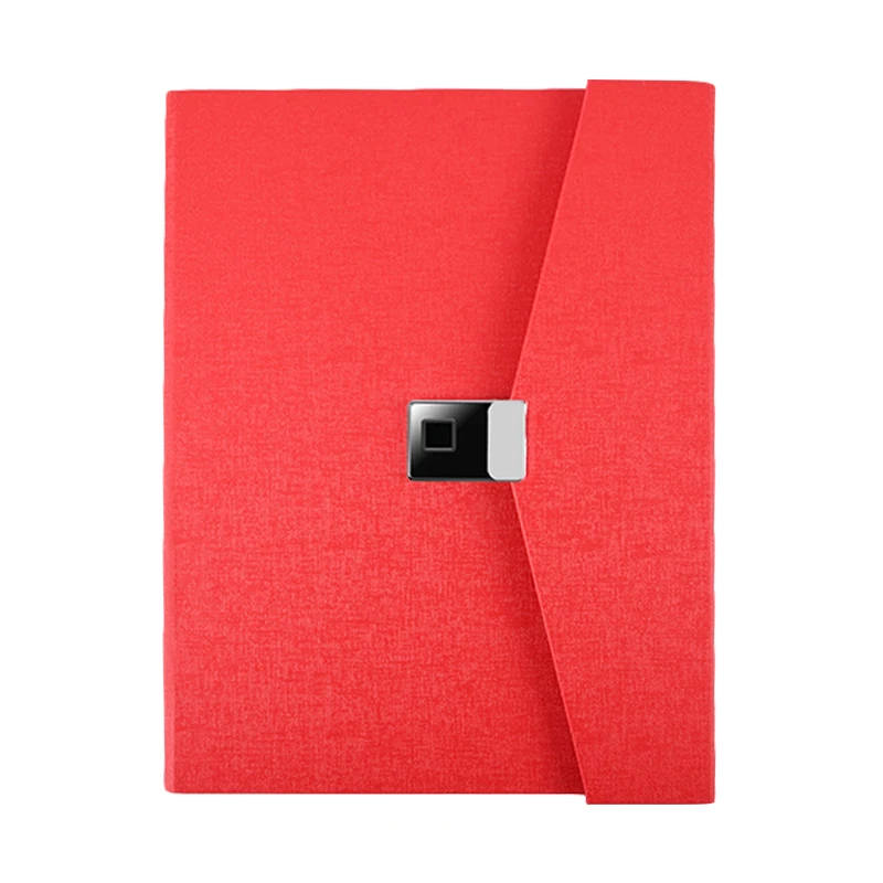 Leather Cover Filing Products Contract Box File Bags Fingerprint Lock A4 File Folder