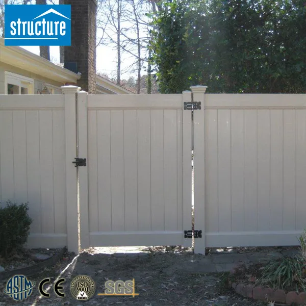 Hot sale pvc fence boards panel outdoor garden privacy fence with gate