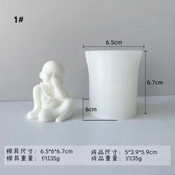 Z59   Little monk monk incense candle mold DIY smiling face expanding stone gypsum silica gel mold