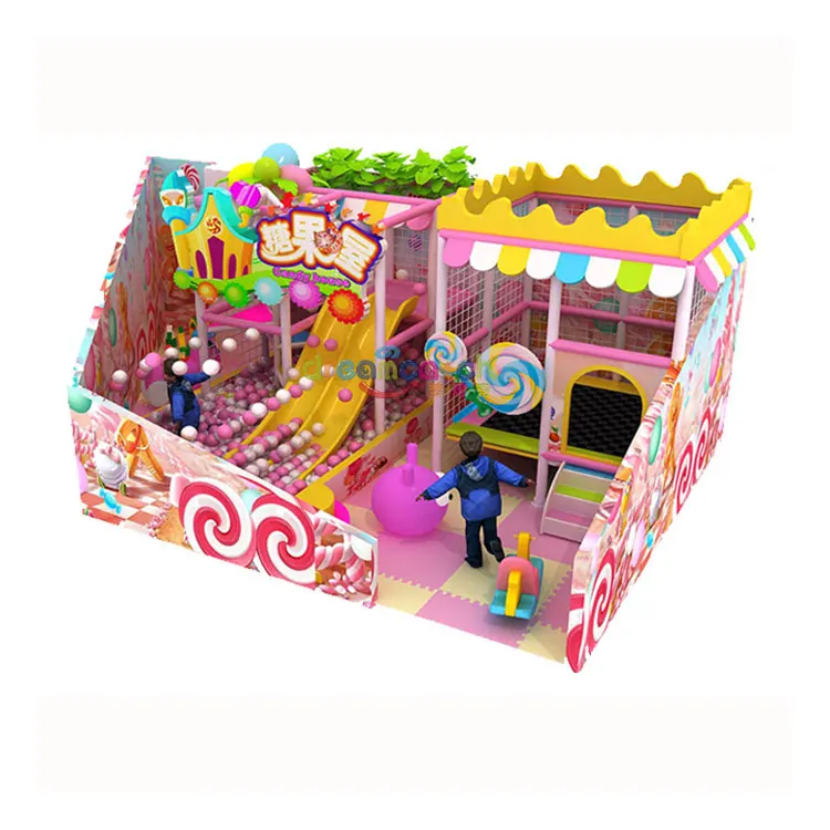 Custom kindergarten playground pink soft play Kids indoor playground designer slides