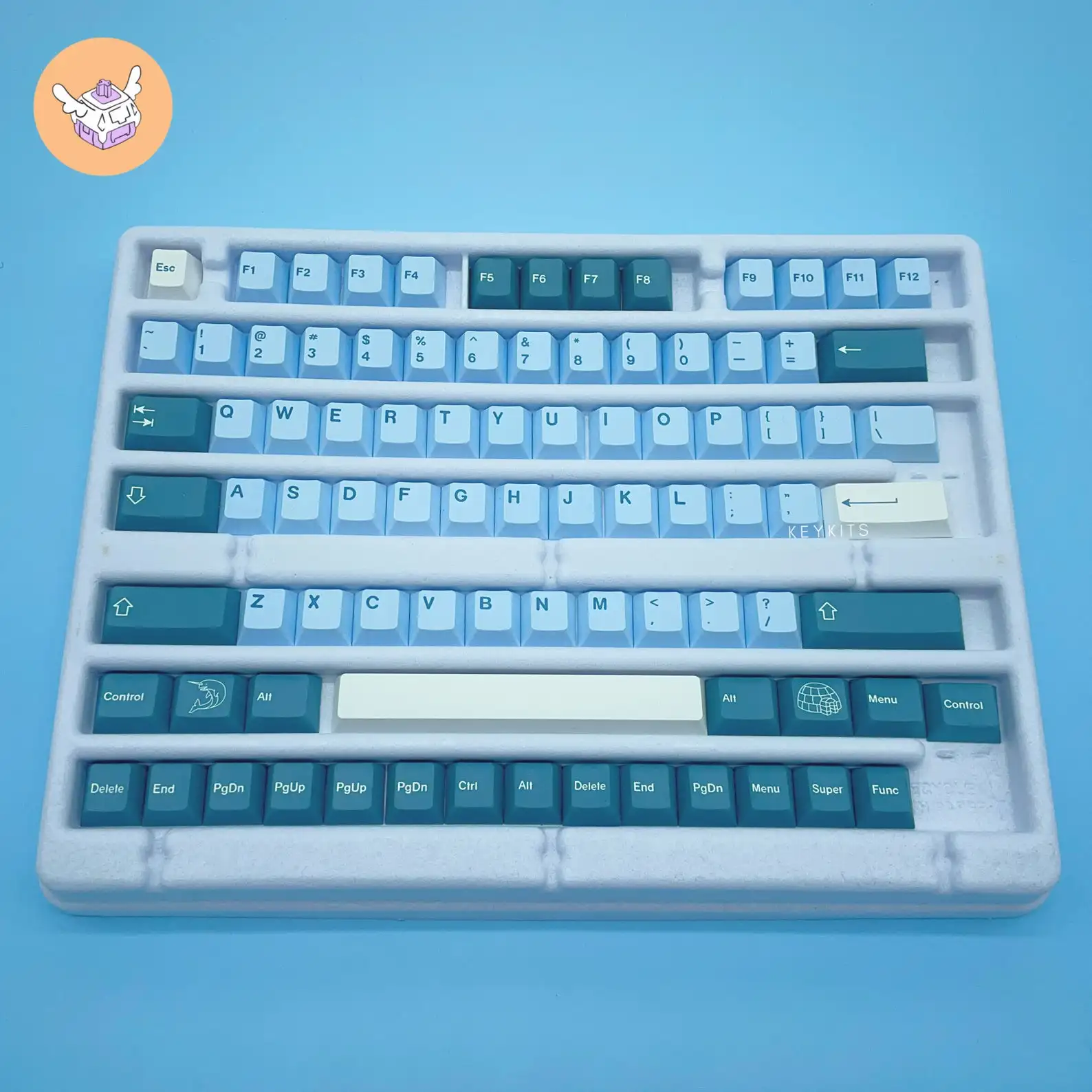 Free design custom iceberg glacier keycap set 145 key pbt dye sub keycap cherry