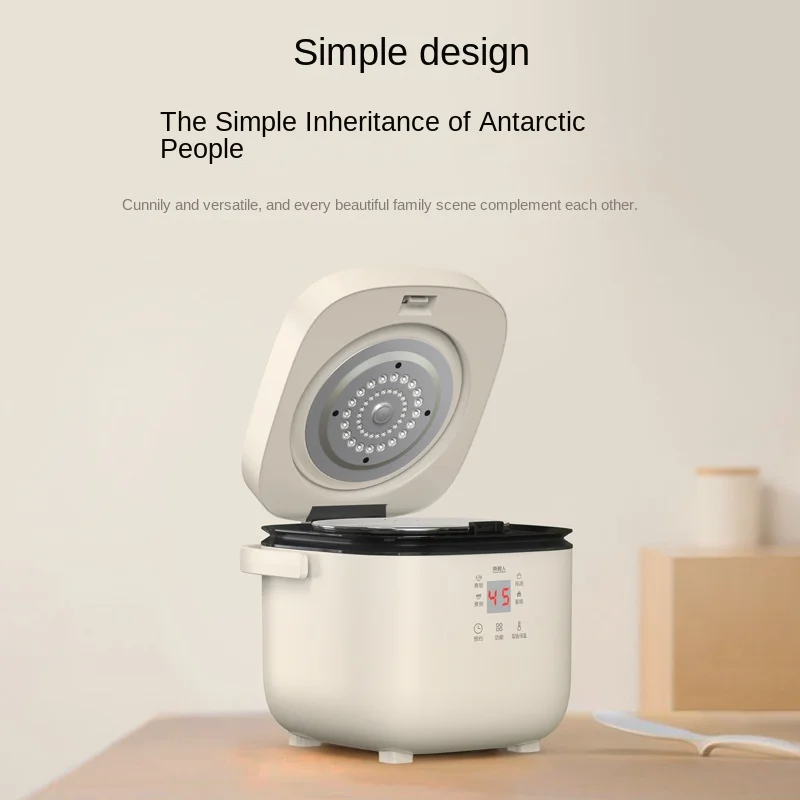 Digital Smart Mini Electric Portable 1.2L Rice Cooker Steamer Microcomputer 2.8L Square Cylinder Plastic Measuring Cup Paddle