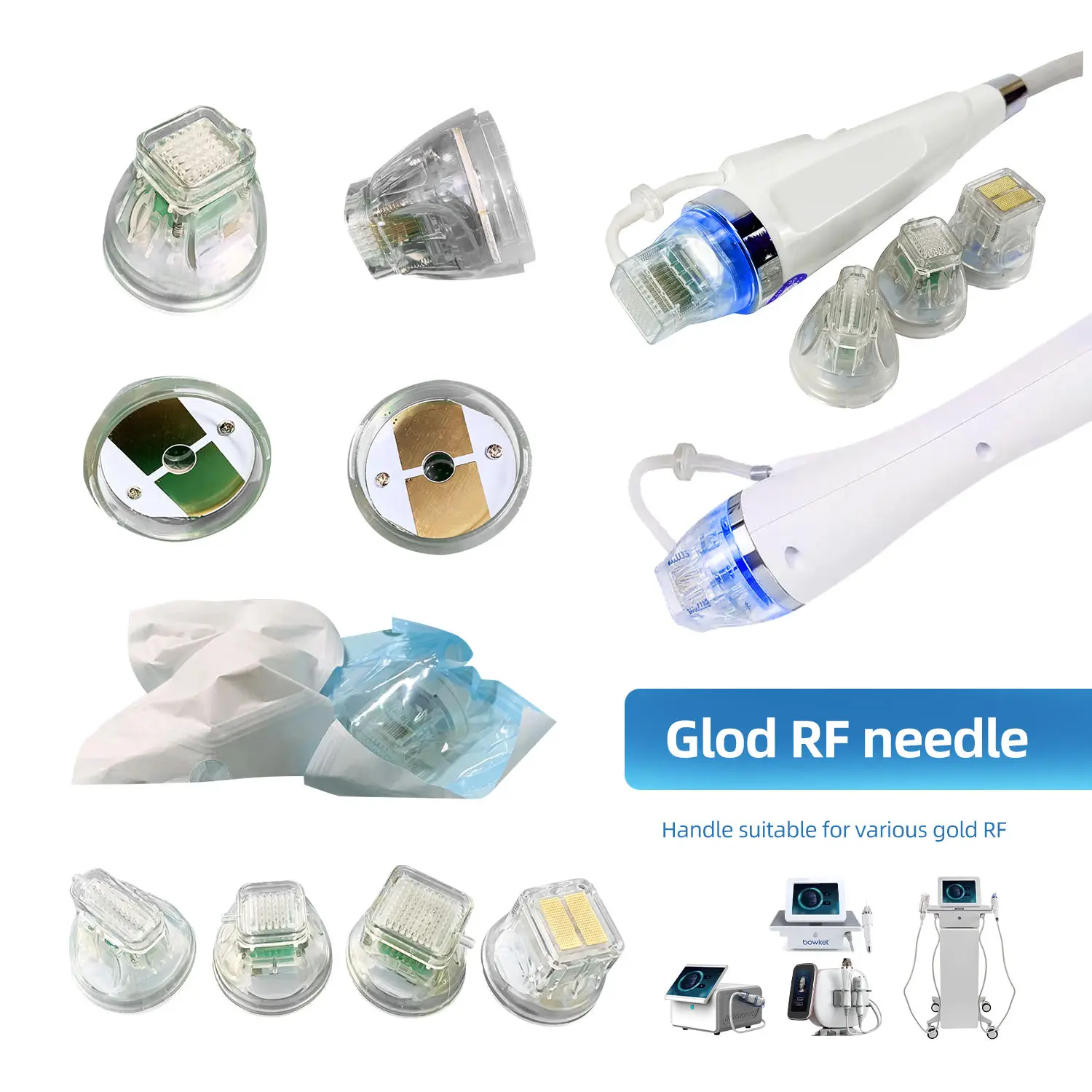 BOWKET Microneedle RF Needle Rf Fractional Microneedling Device Rf Cartridge 10pins 25pins 64pins Nano Needle