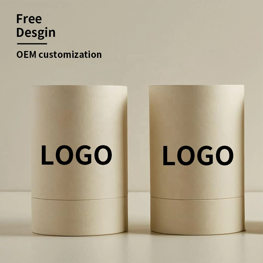 Custom Logo Cardboard Craft Perfume Candle Paper Cylinder Canister Tube Packaging