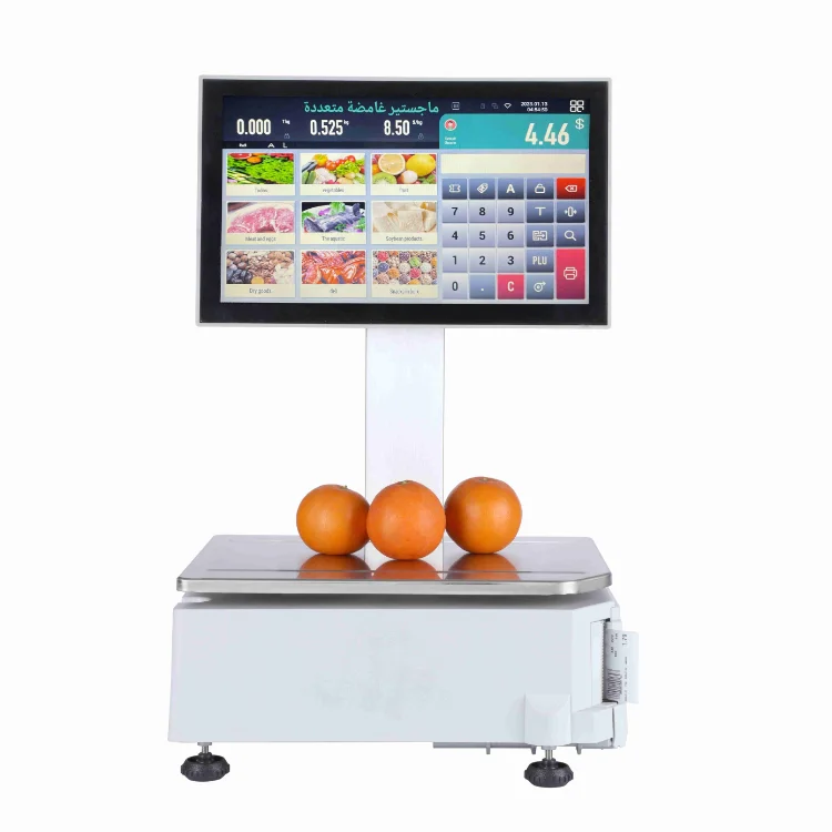 Pos System OIML 15.6 /10.1 pos dual inch touch screen weighing scale cash register pc pos scale for supermarket retail
