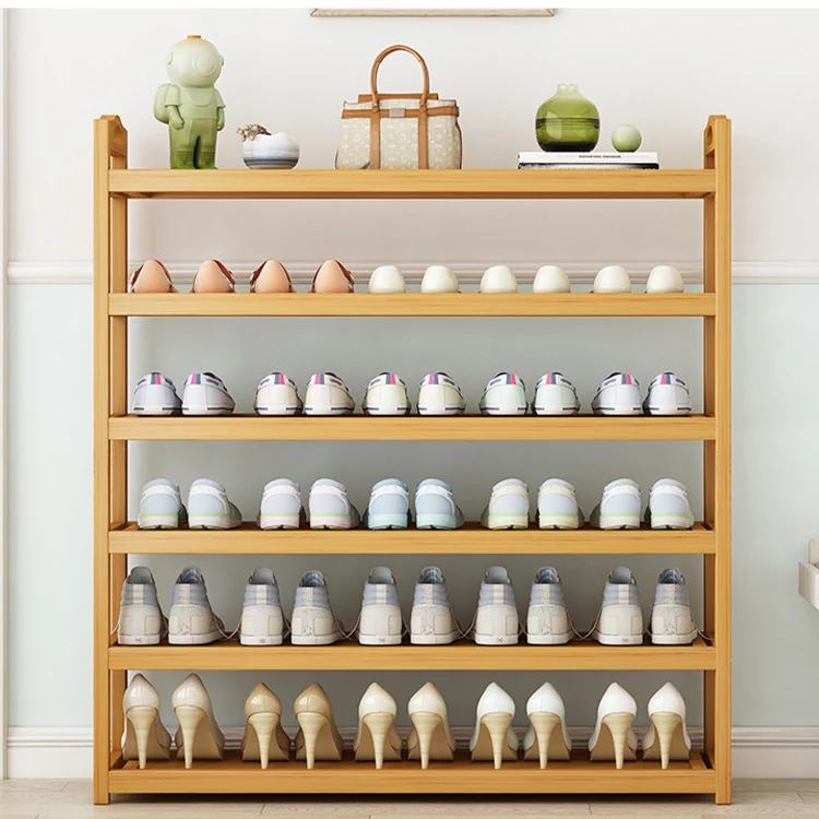 Shoe Rack Simple Multi Layer Shoe Cabinet Household Door Economical Storage Multifunctional Solid Wood Shelf