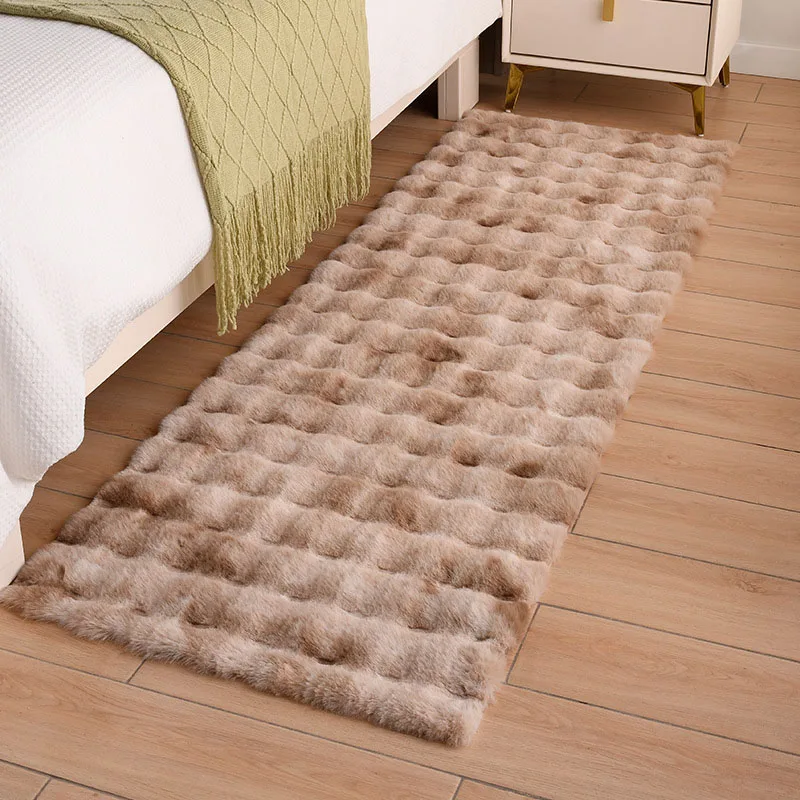 European Simple cream style big size bubble faux rabbit fur lovely carpet anti-slip wear-resistant Living Room Bedroom carpets