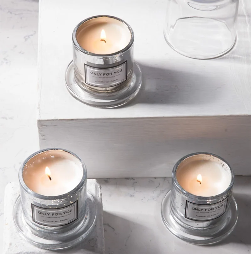 Customized Luxury Cloche Bell Dome Glass Jar Candle Scented Soy With Custom Package