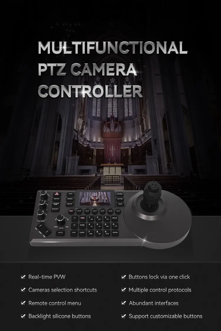 New Generation PTZ Keyboard Controller for PTZ Camera Professional Controller to Control Live Streaming and Competition