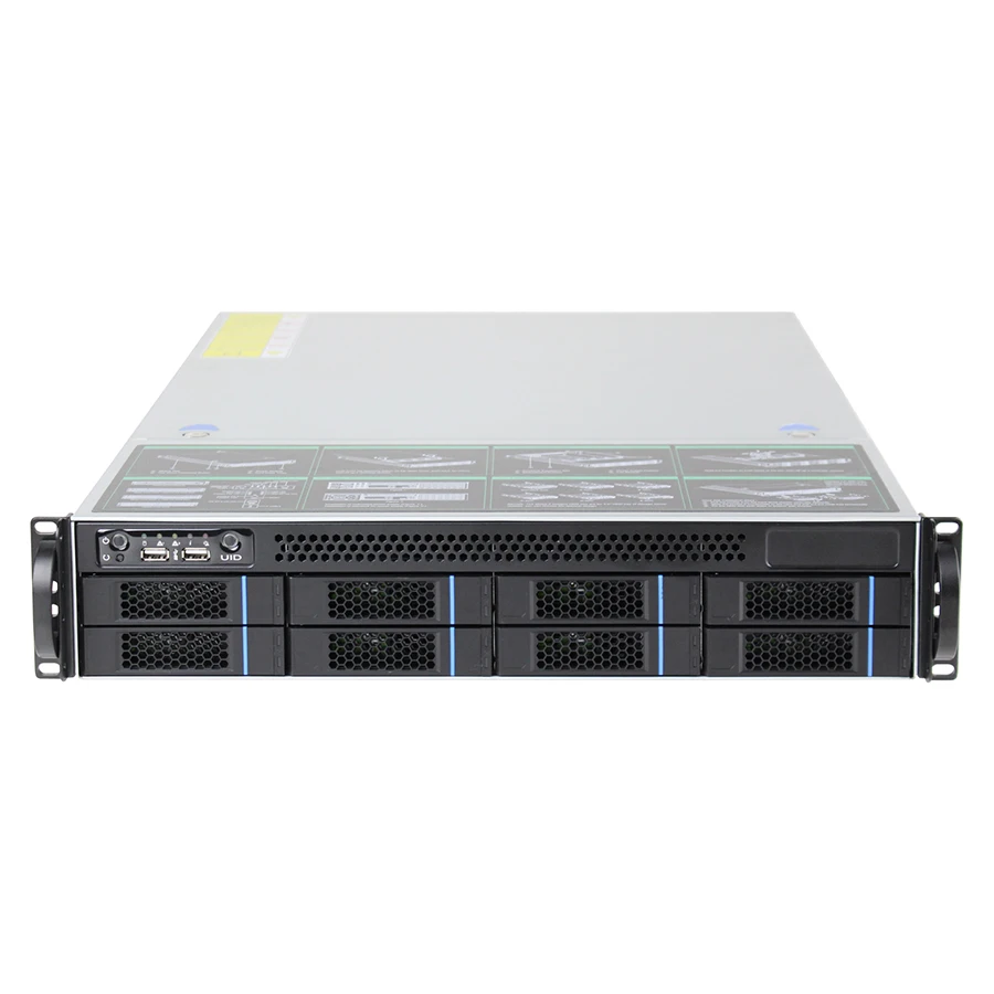 China oem odm bronze 3204 6Core 1.9GHz 16G DDR4 RAID 550W PSU 2U8 bay hot swap storage rack server