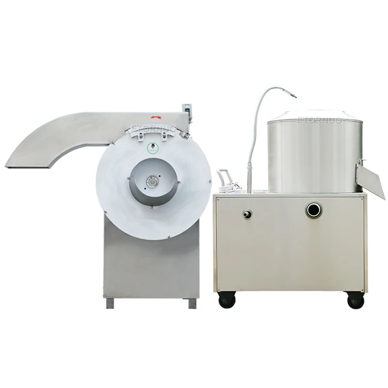 High Capacity 750kg per Hour Automatic Electric Potato Peeling and Chipping Machine