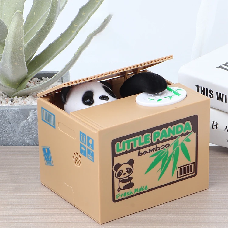Intelligent Toys Kawaii Panda Shape Piggy Banks Custom happy house shape money bank toy coin saving box