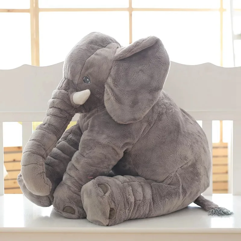 Free sample christmas plush animal soft toy elephant plush pillow cute sleeping baby elephant